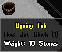 The Black Dye Tub is a special type of dye tub that cannot be changed with dyes, and is always Hue 1.