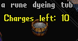 The Rune Dye Tub is purchasable from the Unique Wares Vendor which is one of the Gold Sink Vendors. These Rune Dye Tubs come with with only 10 charges and can only be used to dye Runes. The color of the Rune is retained when placed into and retrieved from the Runebook. This will also change the color of the text of the specific Rune within the Runebook!
