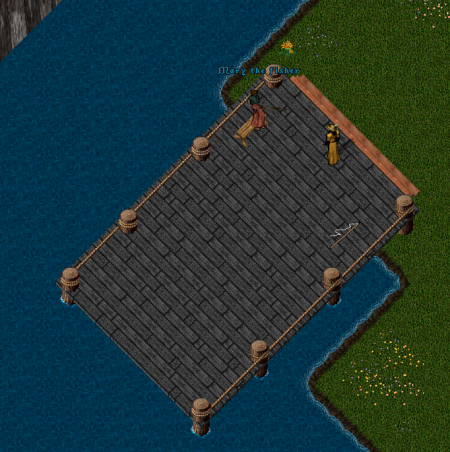 The Community Island Companion Hall Docks where you can learn and practice your Fishing skills.