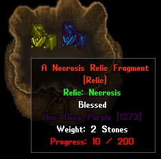 A Necrosis Relic Fragment and Brood Relic Fragment.