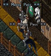 The Mercy Pass message that appears when you attempt to use a Lance without the required combat skills of at least 60 in Fencing, Mace Fighting, or Swordsmanship.