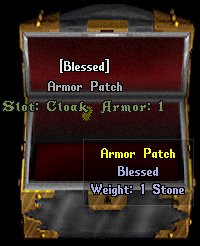 An Armor Patch which can be applied to a piece of clothing or armor in the "Cloak" Layer. This will increase the Virtual Armor of the character by 1.