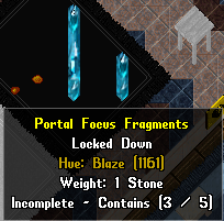 It is important to note that only stackable items, not combinable items, can be placed or deposited into the Gem Storage Container. This means that you can deposit 357 Rubies, because it is a stack of single splitable items. You can NOT deposit an incomplete (3/5) Portal Focus Fragment, a complete Portal Focus, or Event Fragments that have been combined into their 2 or 3 stack counter parts, as these items cannot be broken apart once combined!