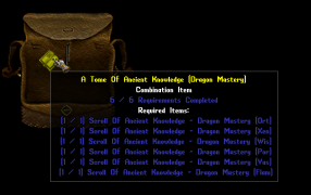 A completed Tome of Ancient Knowledge from the Dragon Mastery Questline.